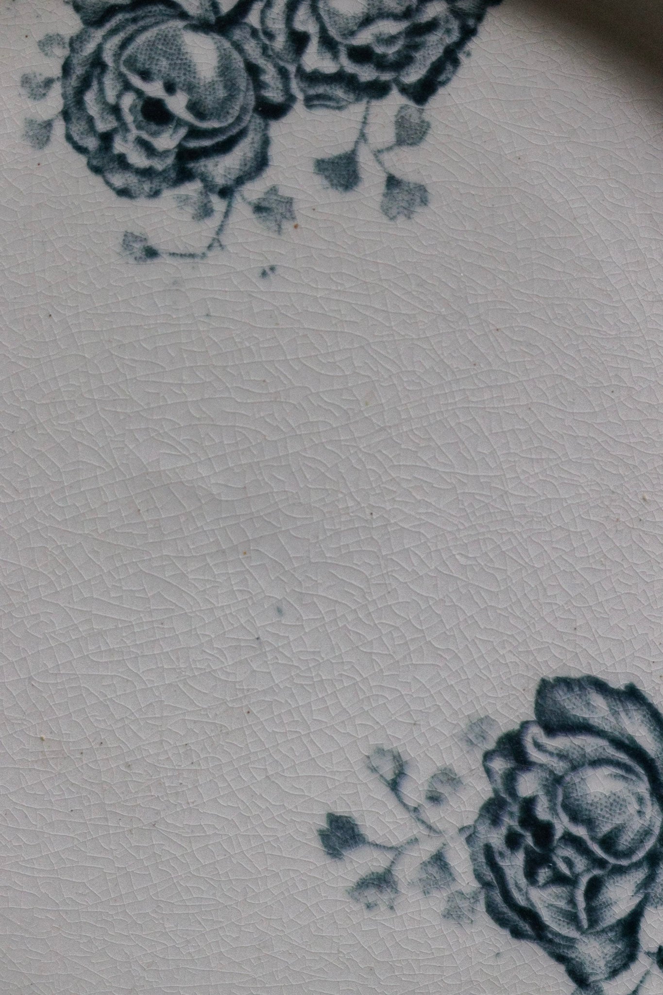 Antique French Transferware Plate with Roses