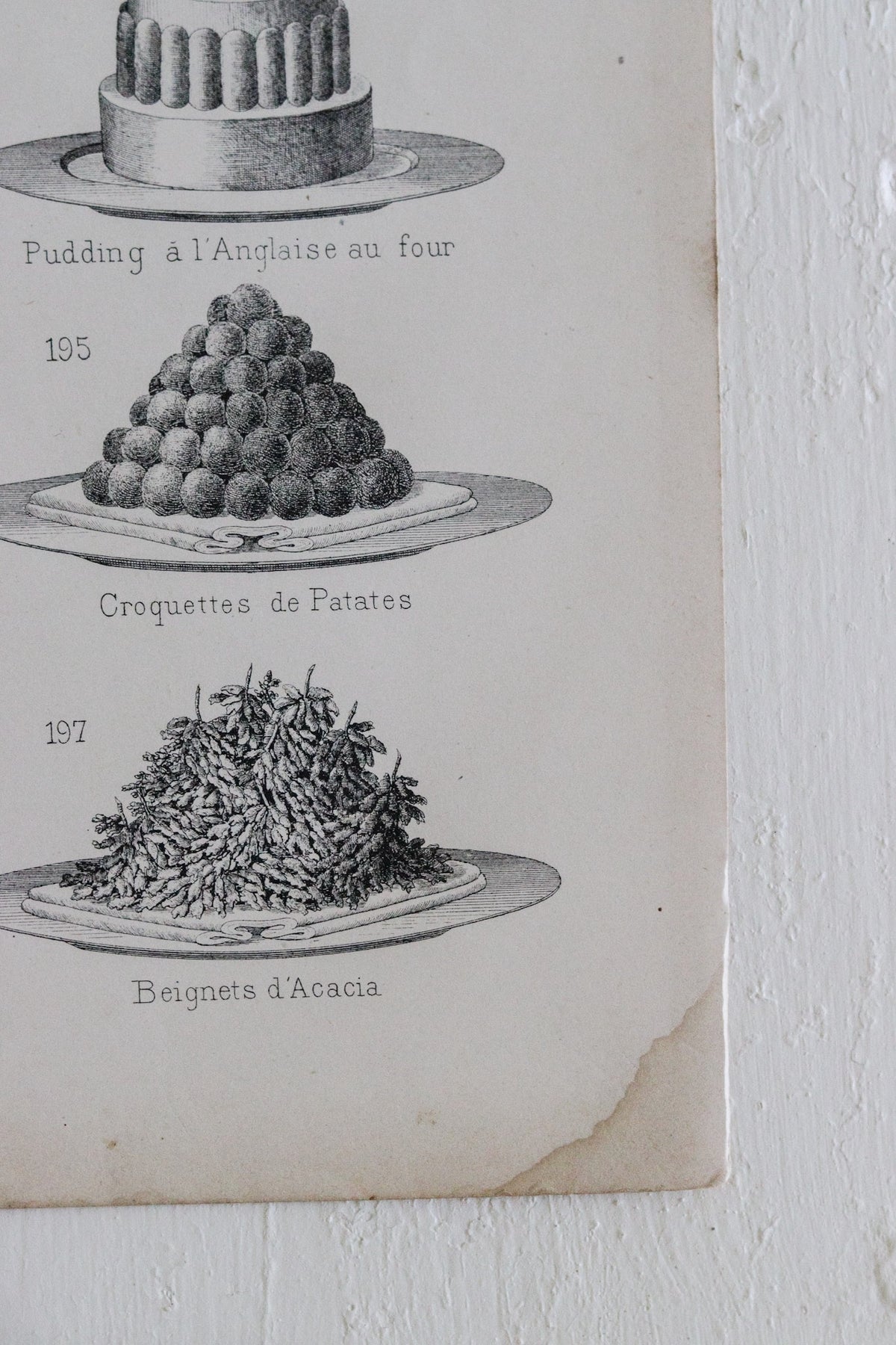 Antique French Dessert Engraving c.1880