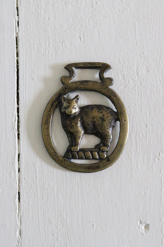 English Horse Brass - Cat