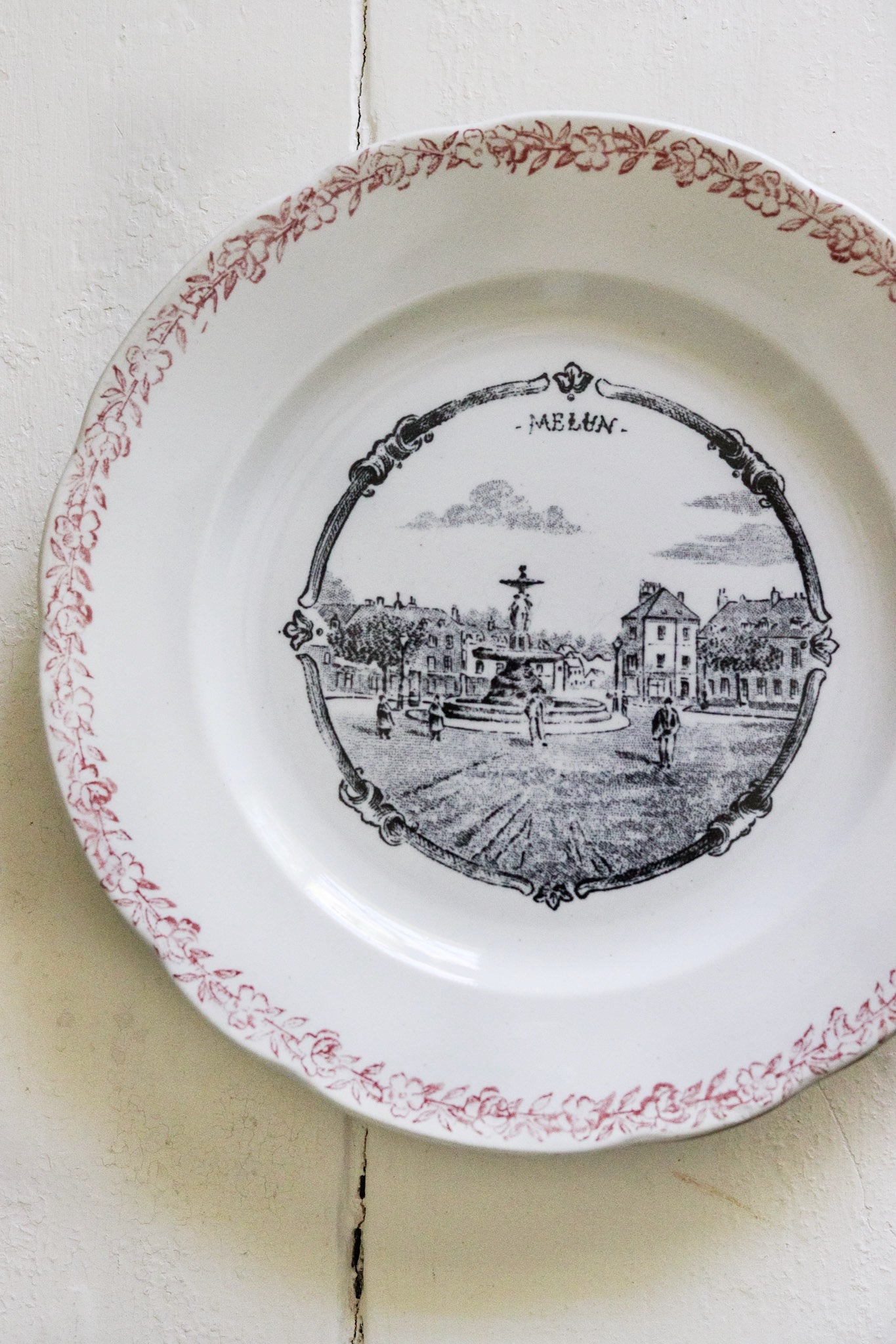 Antique French Transferware Plate  - Melun