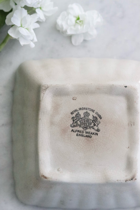 Petite Antique Ironstone Ladyfinger Bowl