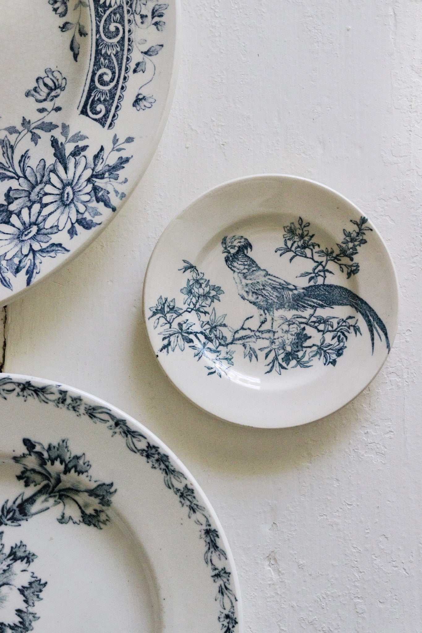 Antique French Transferware Child's Dînette Plate with Pheasant