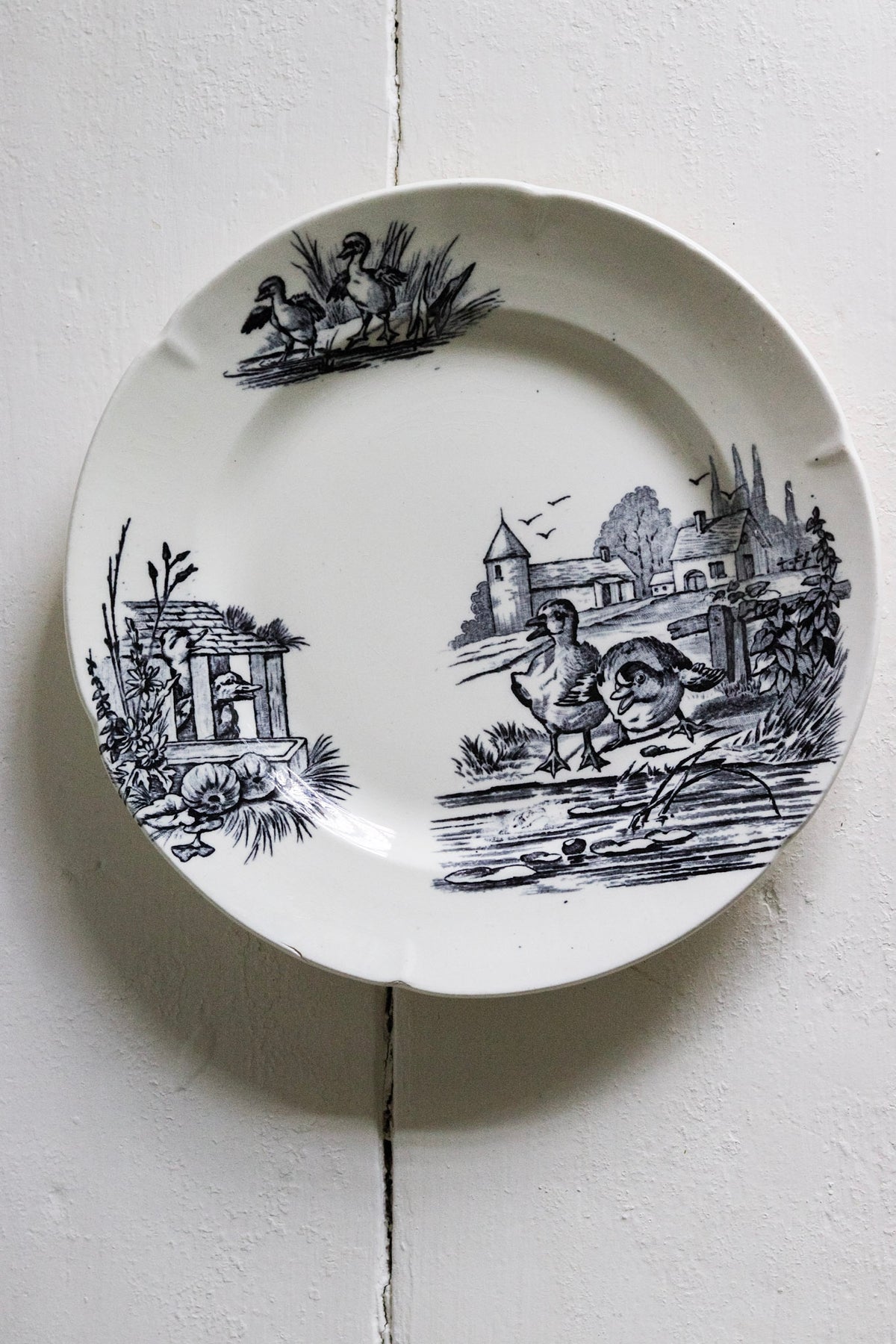 Antique French Transferware Plate with Ducks - See Description – The ...