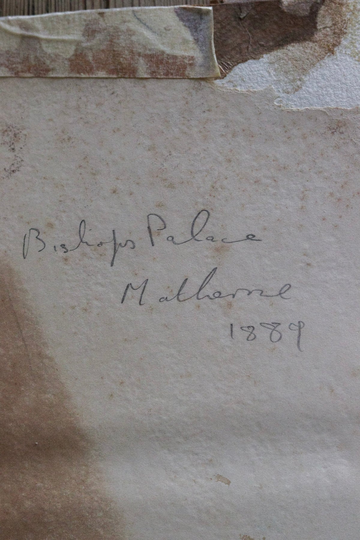 Bishop's Palace Watercolor Painting Dated 1889