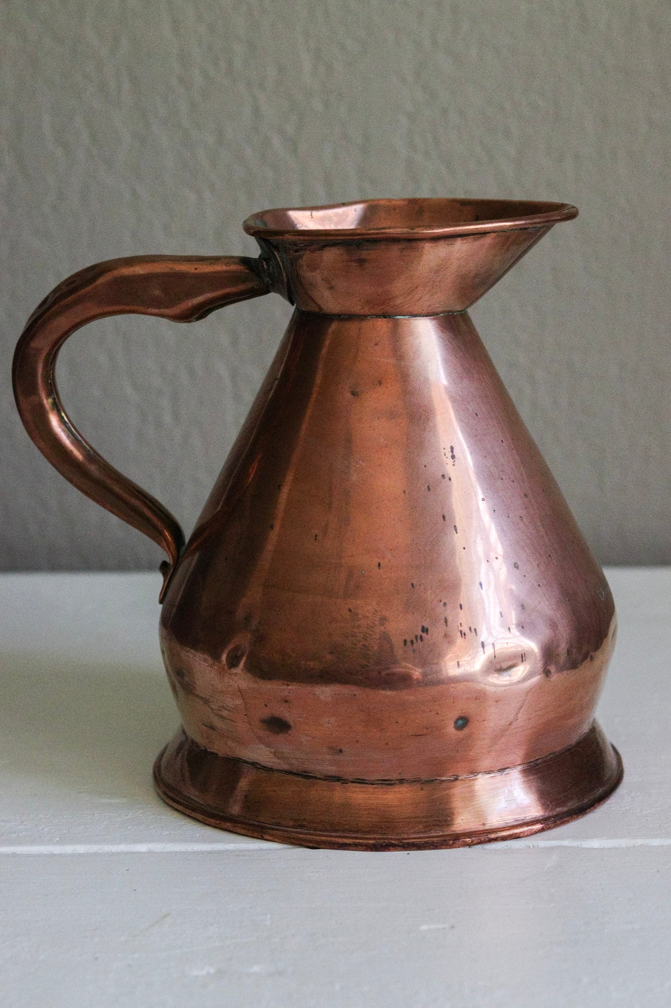 Antique English Copper Half Gallon Measuring Jug