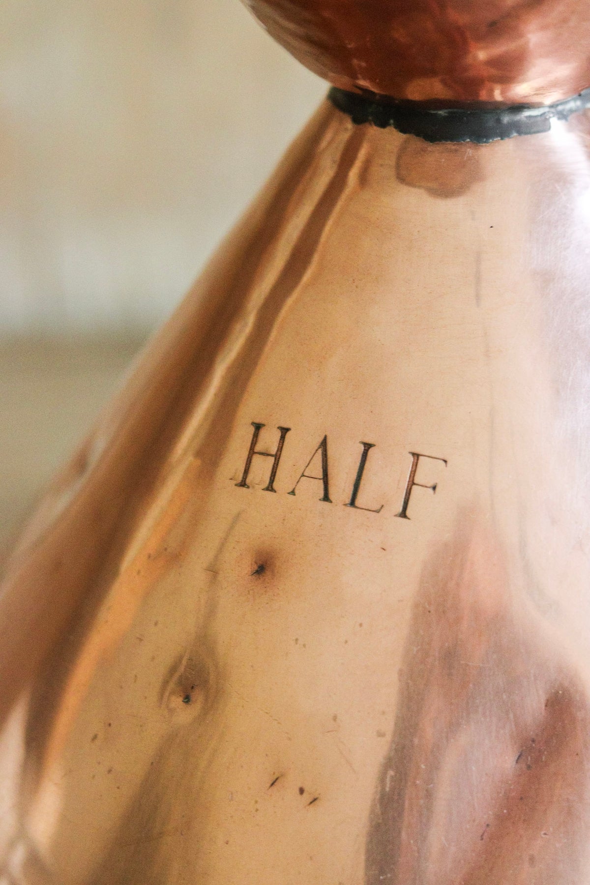 Antique English Copper Half Gallon Measuring Jug