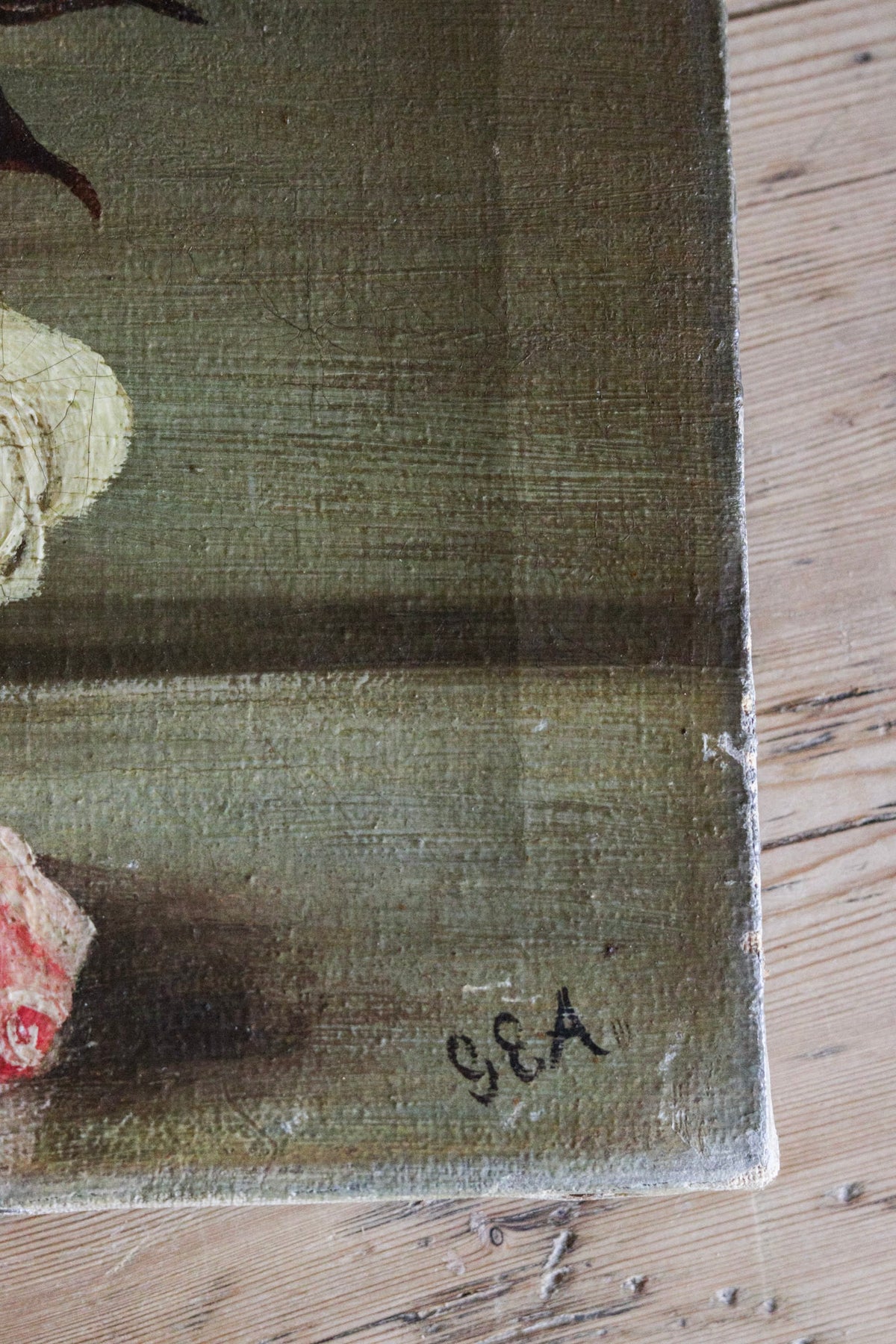 English Roses in Vase Oil Painting