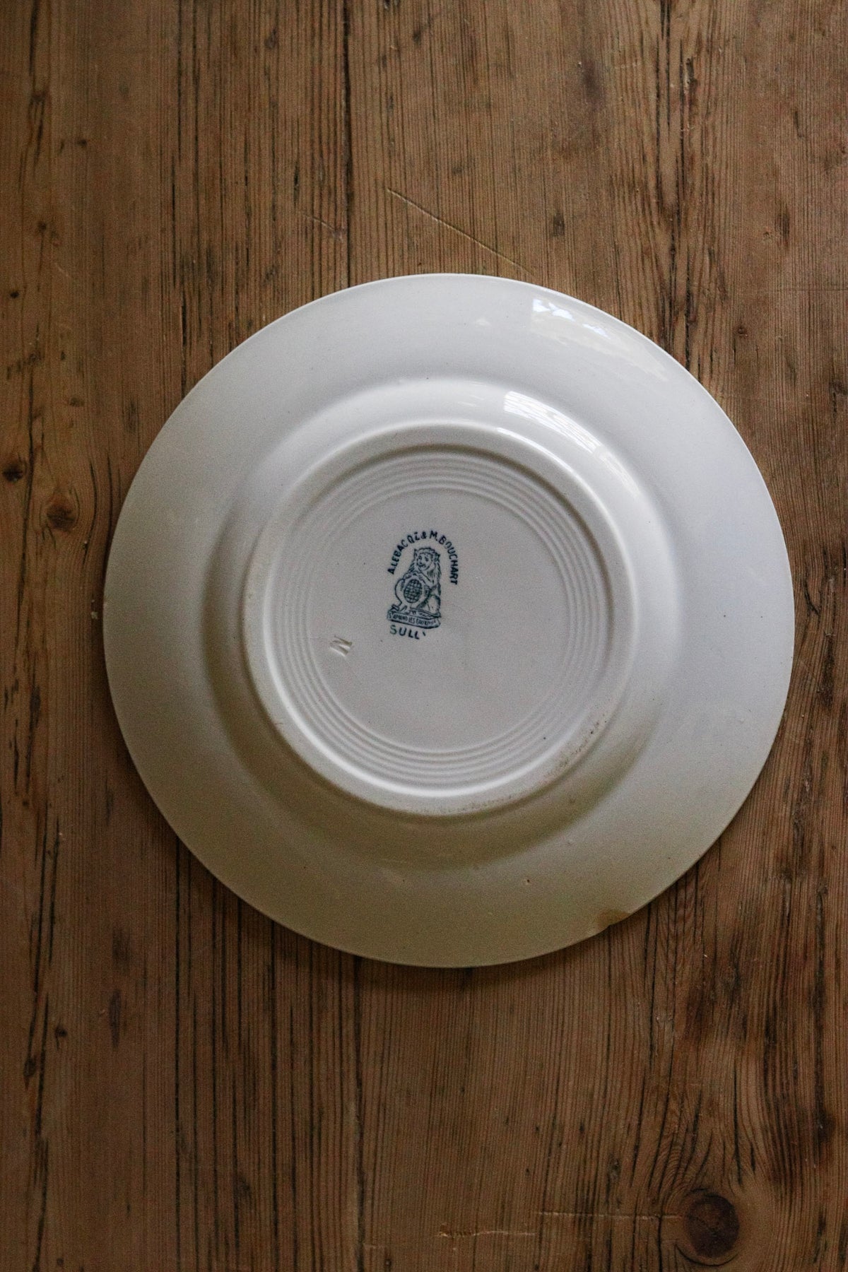 Antique French Transferware Plate with Flowers