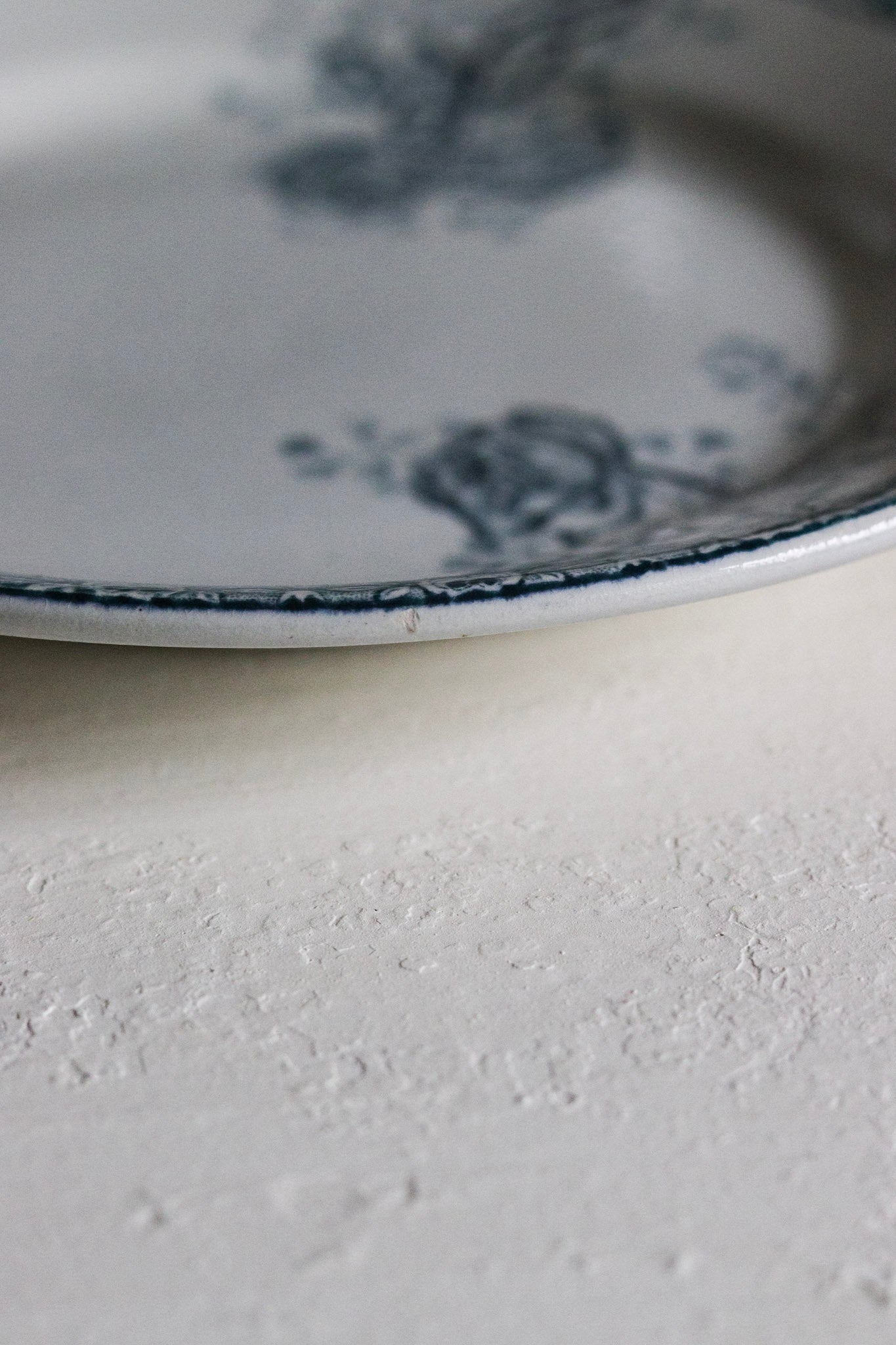 Antique French Transferware Plate with Roses