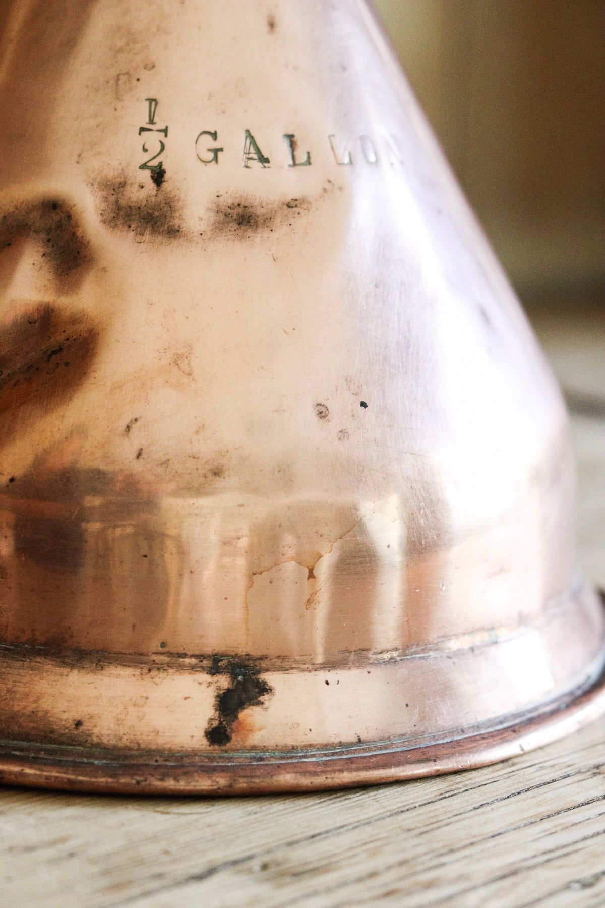 Antique English Copper Half Gallon Measuring Jug