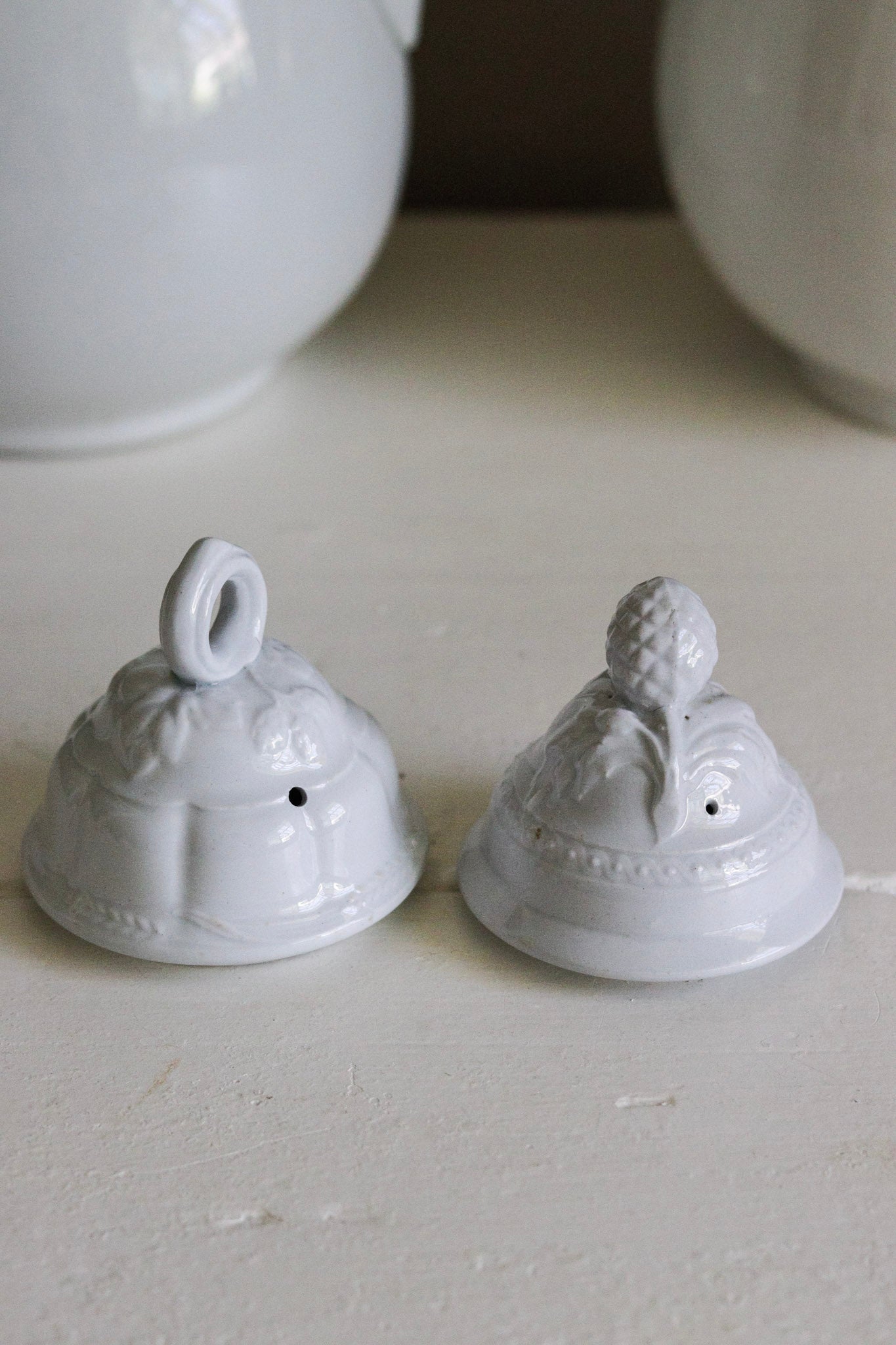 Pair of Ironstone Sugar Pot Lids