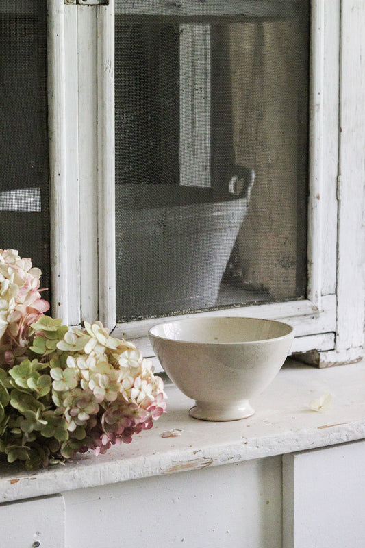 Antique French Ironstone Café Bowl