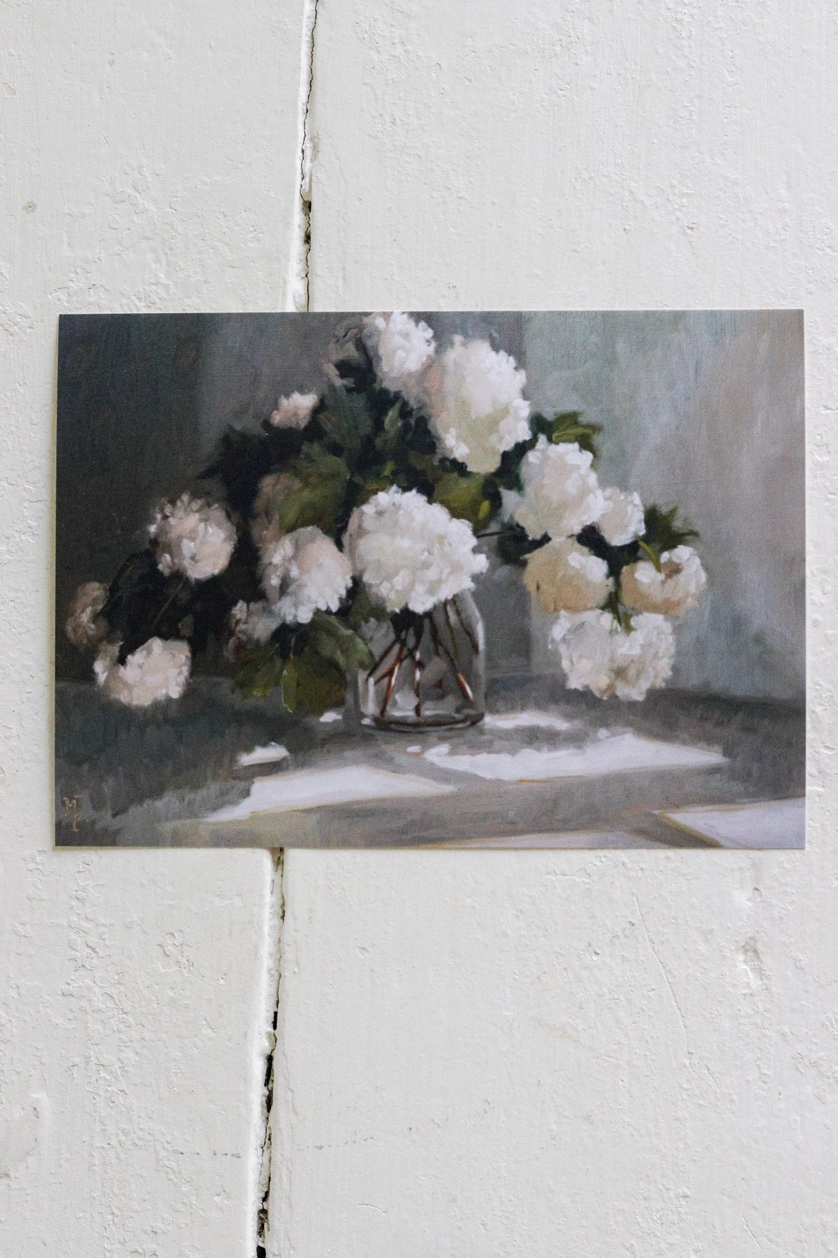 Snowball Viburnum in Glass Vase Print