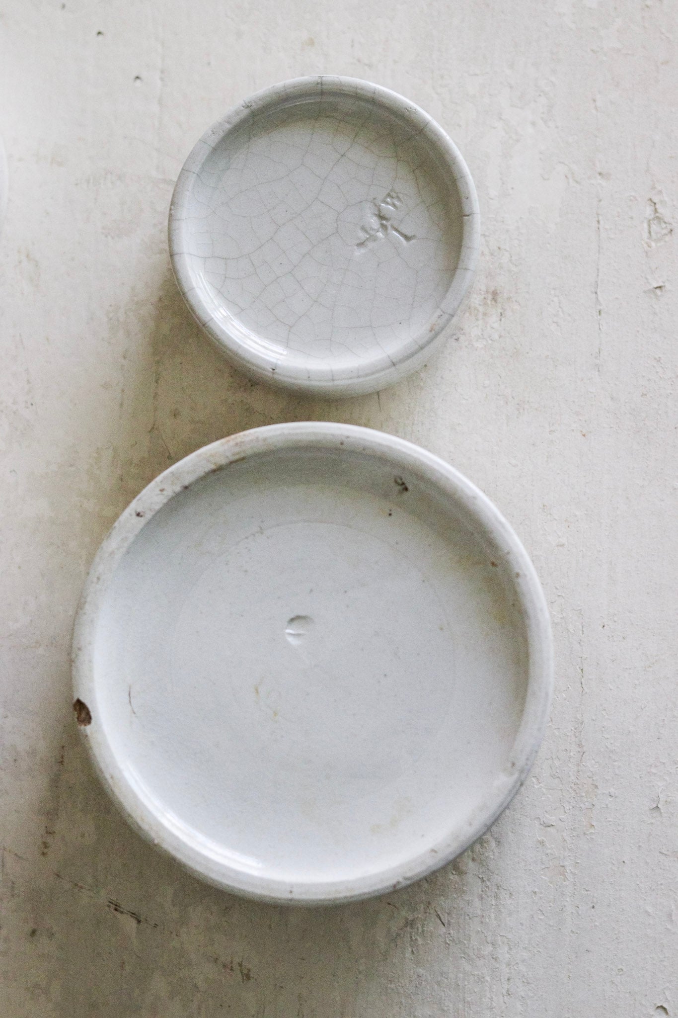 Antique English Lidded Pots - Set of Two