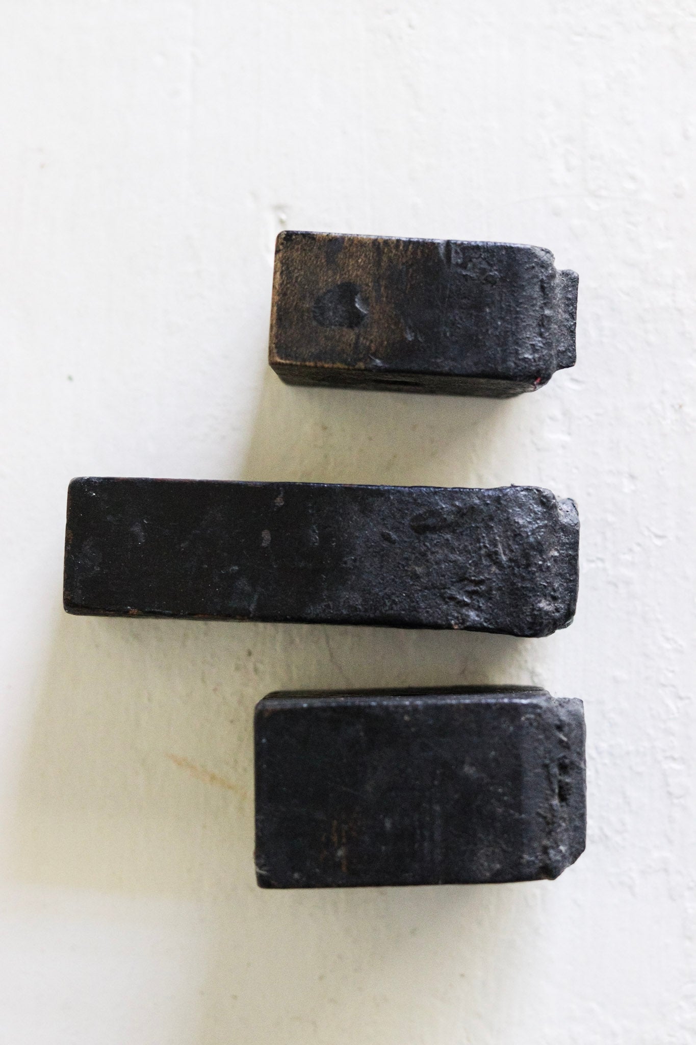 Large Antique Wooden Number Stamps - Set of Three