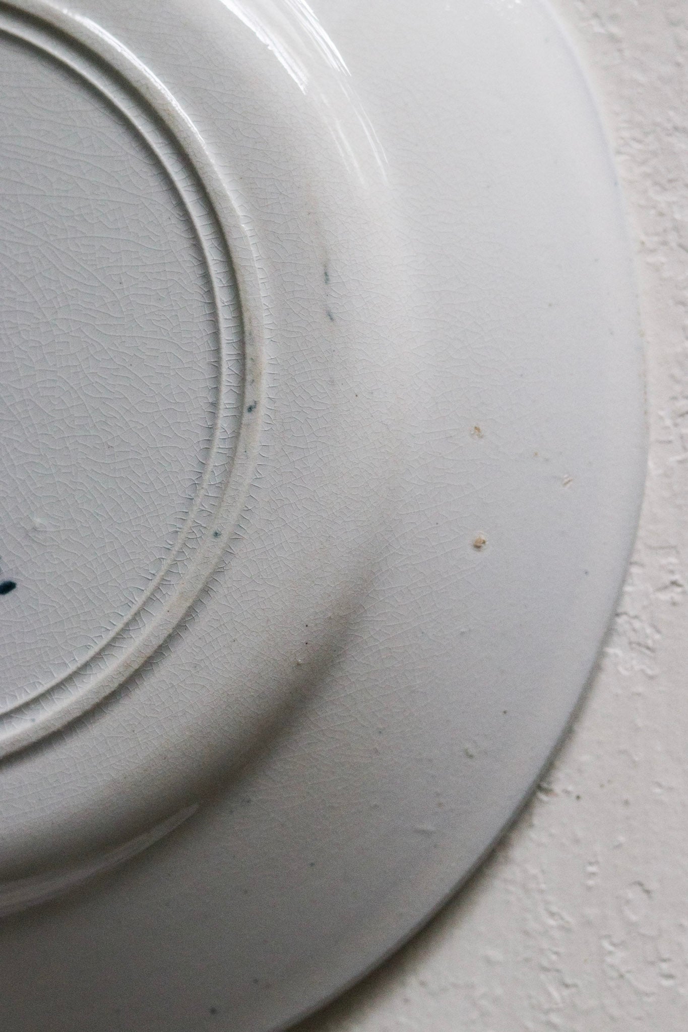 Antique French Transferware Plate with Roses