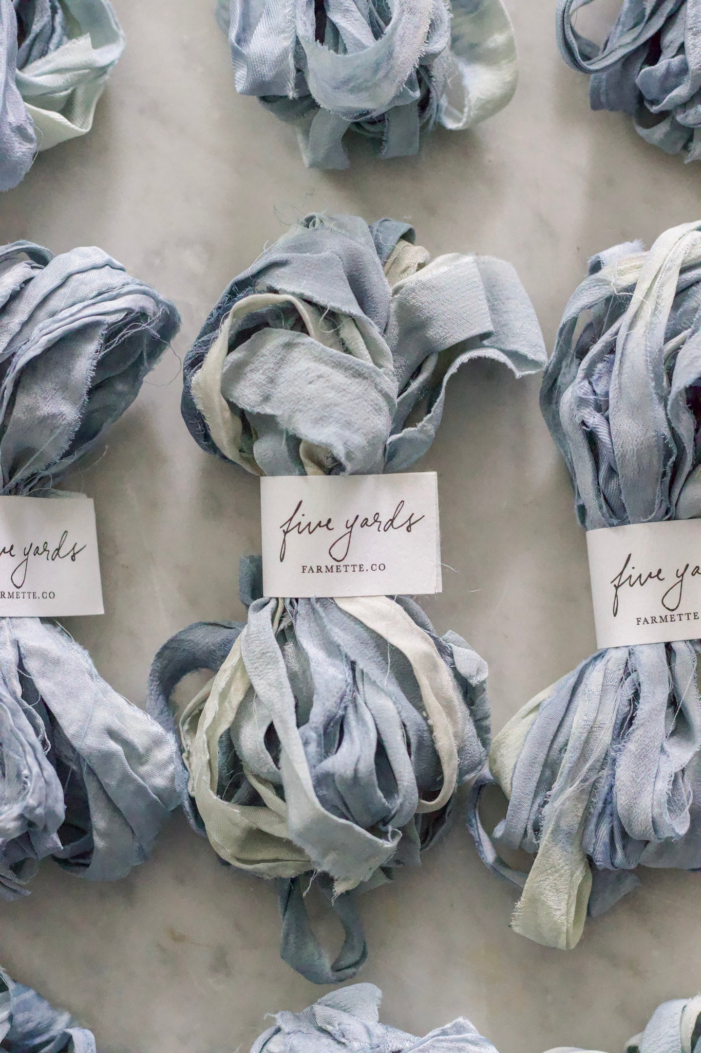 Botanically Dyed Silk Ribbon - Chambray Blue