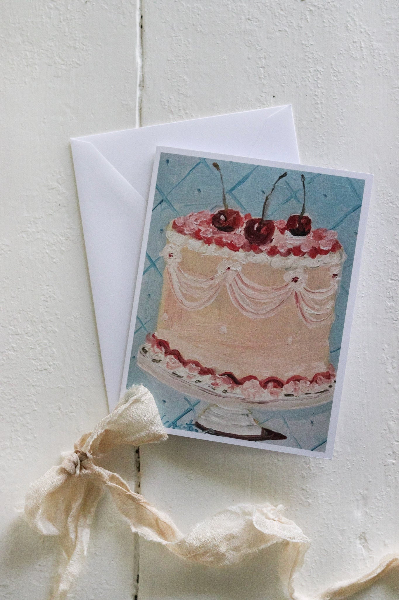 Pink Cake Greeting Card