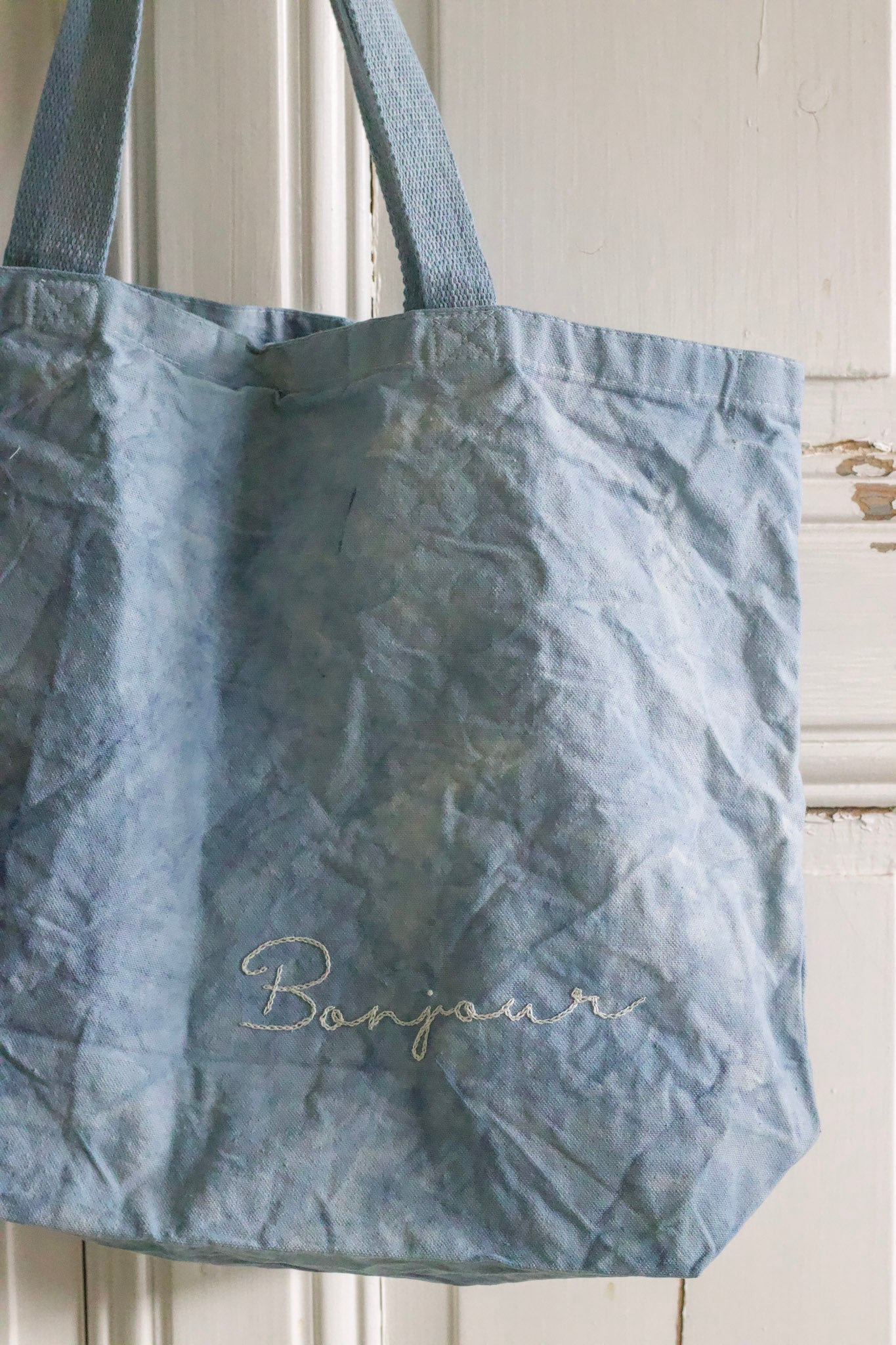 Hand Embroidered Plant Dyed Tote