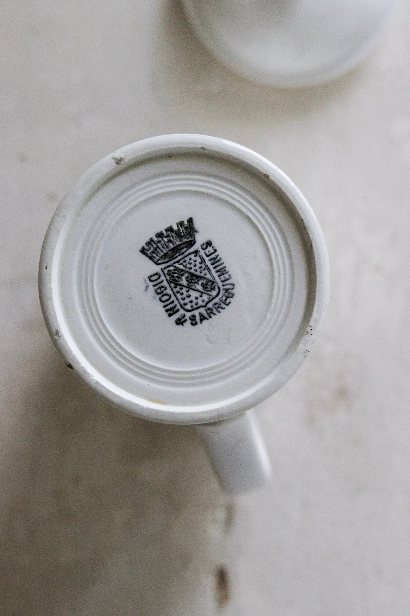 Petite Vintage French Ironstone Creamer with Lid