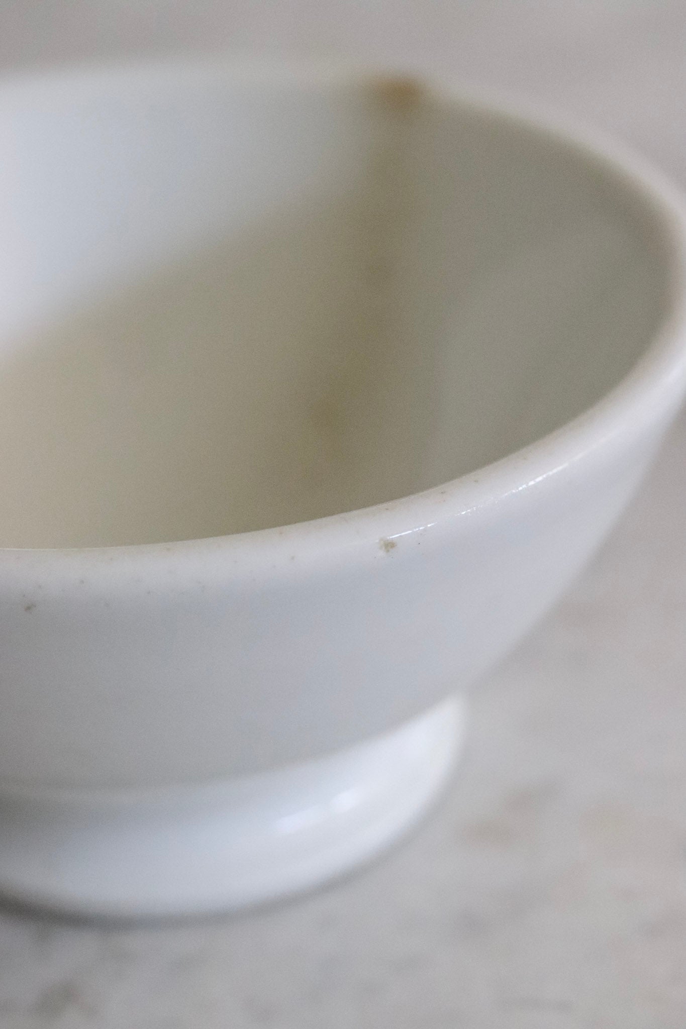 Vintage French Heavy Porcelain French Cafe Bowl and Pestle