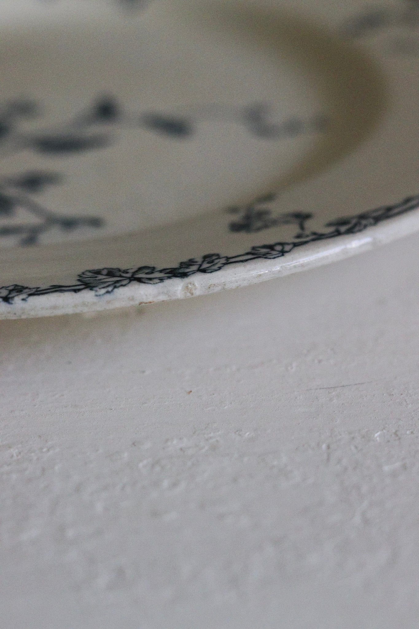 Antique French Transferware Plate with Flowers