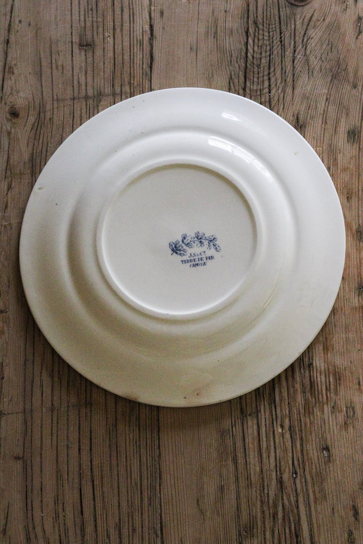 Antique French Transferware Plate with Rabbit