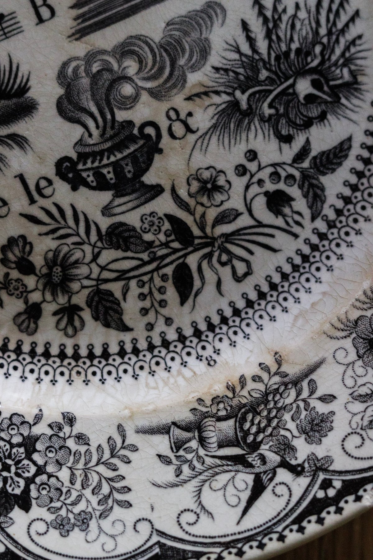 Antique French Transferware Plate