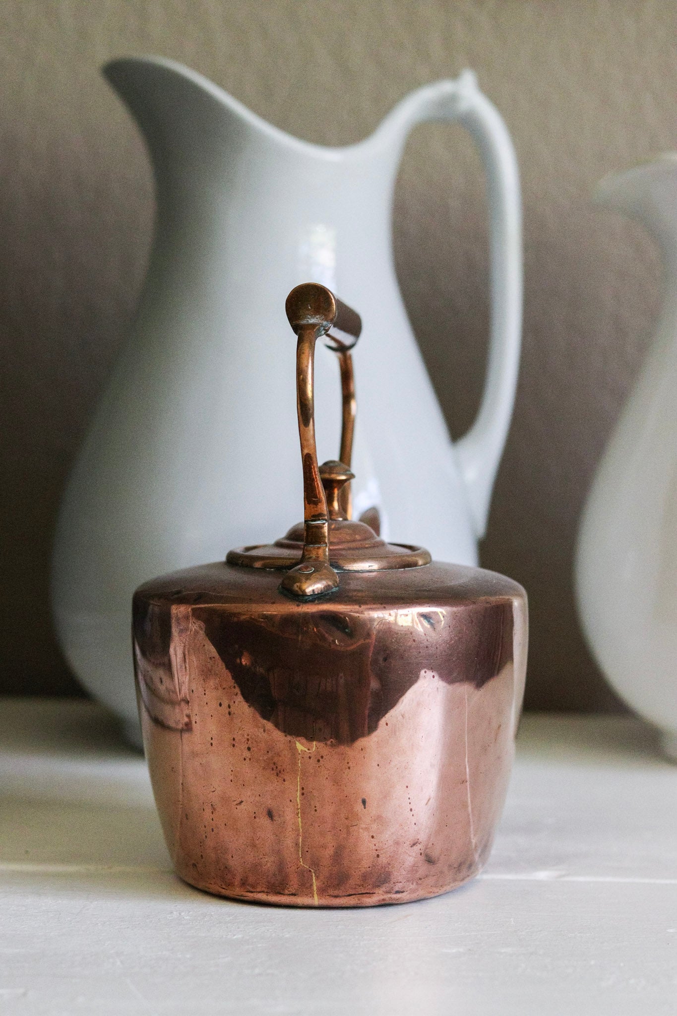 Petite Antique English Copper Kettle