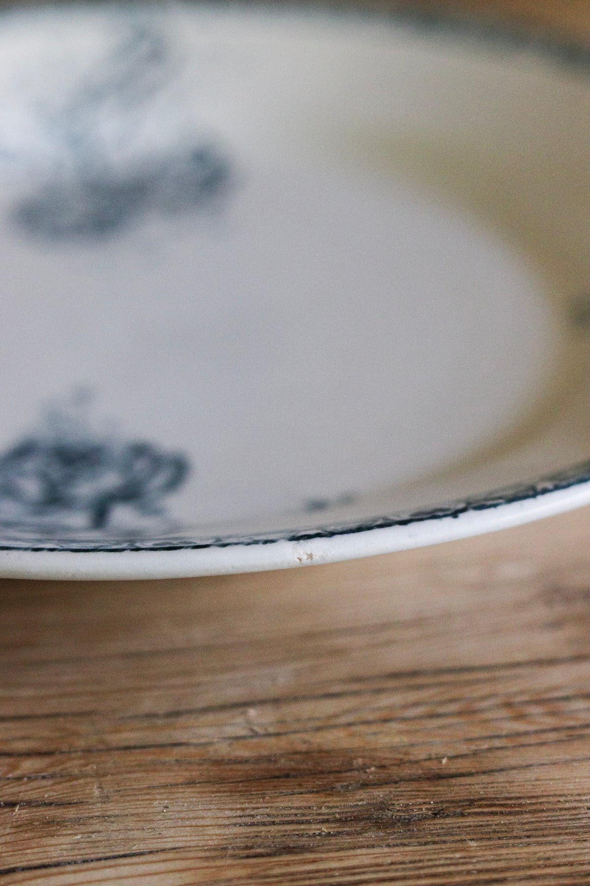 Antique French Transferware Plate with Roses