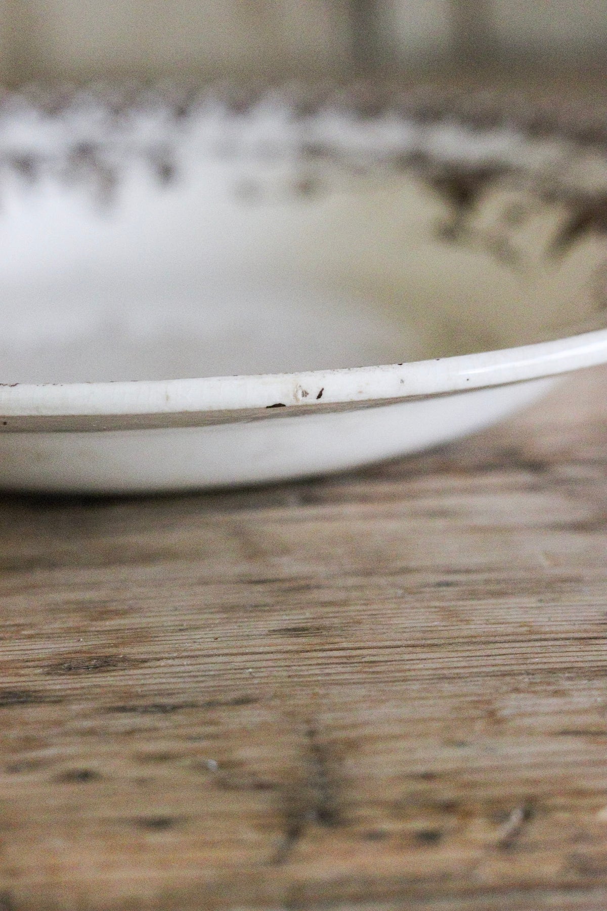 Antique French Transferware Shallow Bowl with Birds