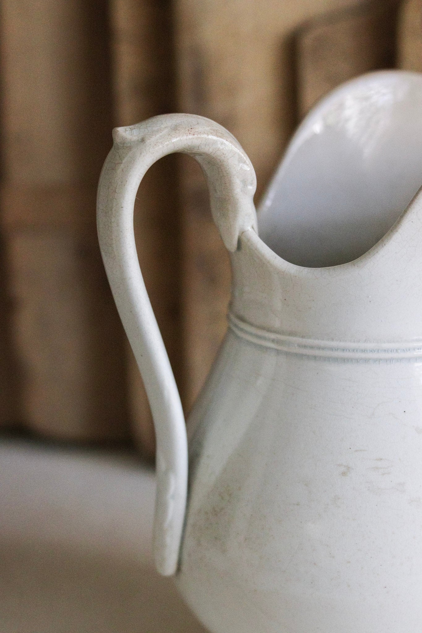 Antique French Ironstone Pitcher