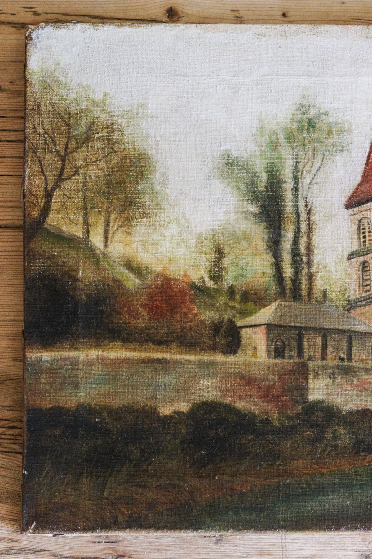 English Church Oil Painting