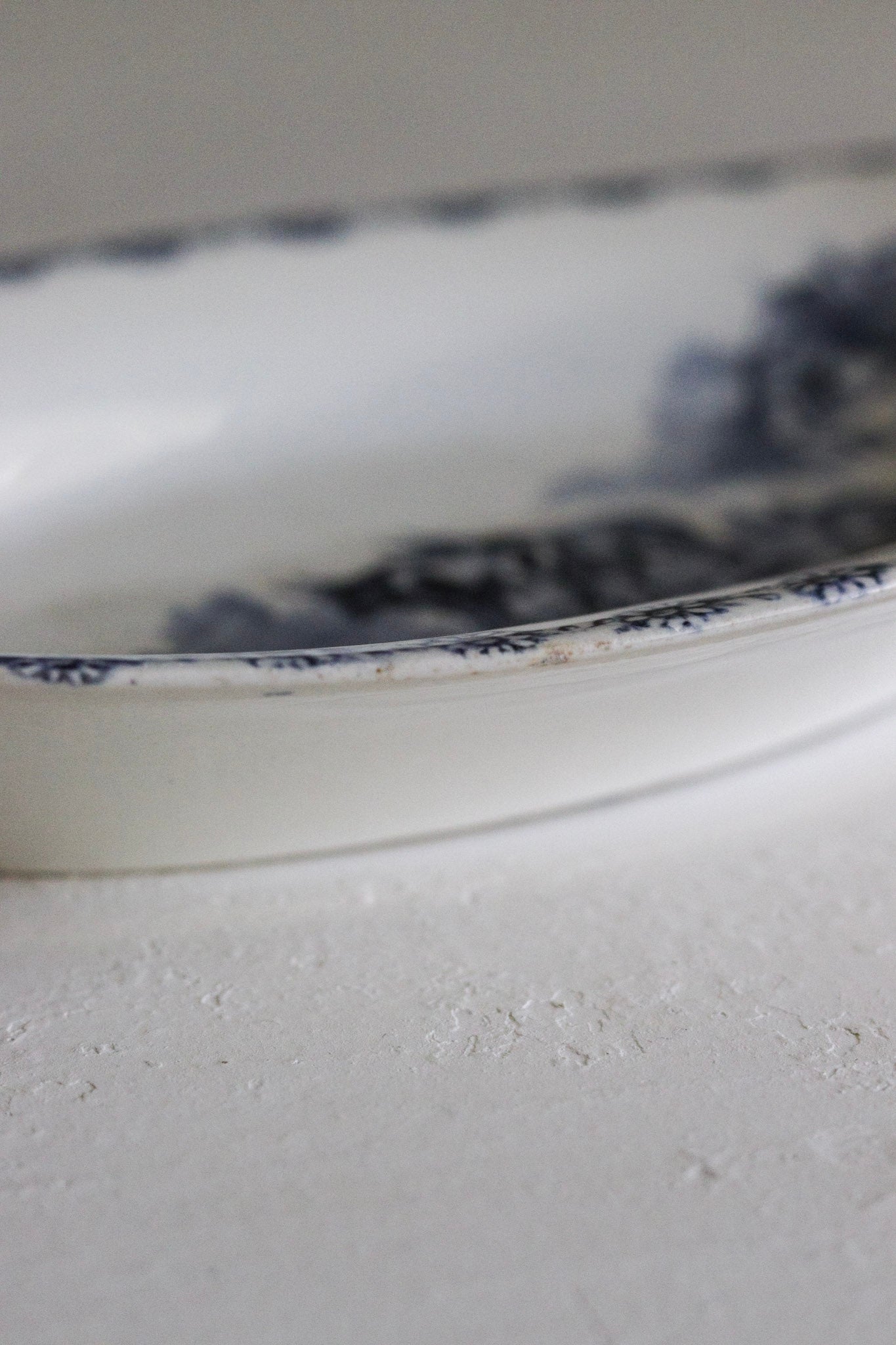 Antique French Transferware Ravier with Farm Scene
