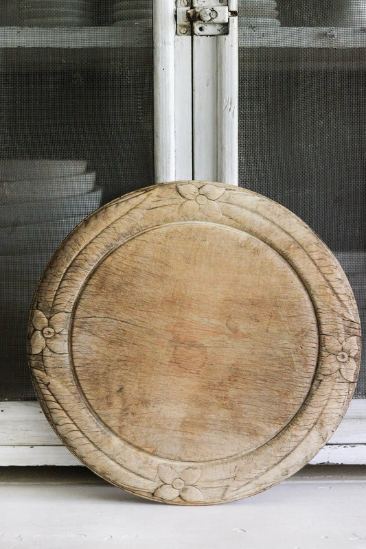 Vintage English Bread Board with Flowers