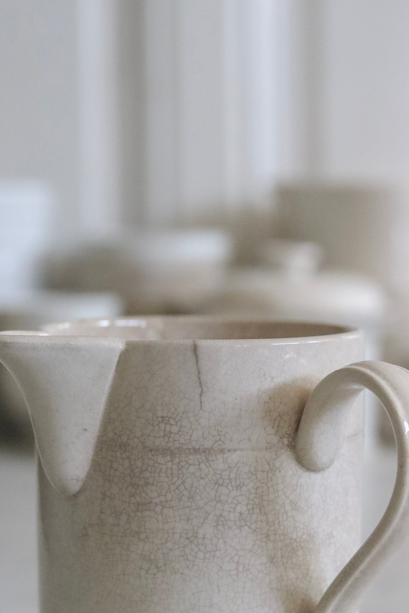 Vintage Ironstone Syrup Pitcher with Staining