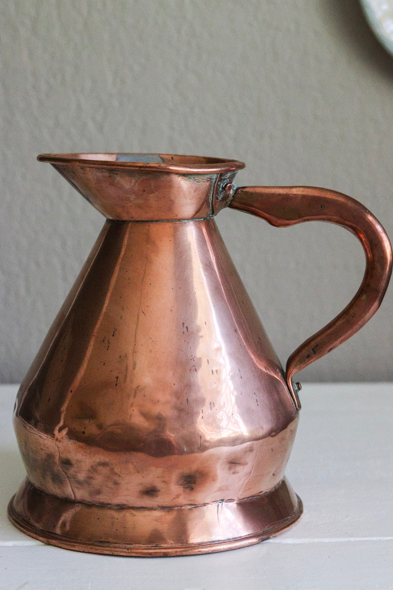 Antique English Copper Half Gallon Measuring Jug