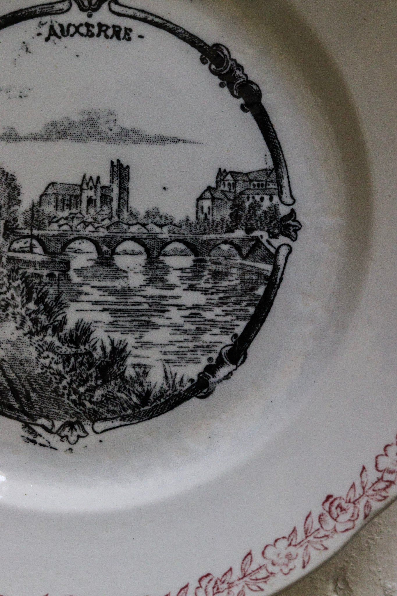 Antique French Transferware Plate  - Auxerre