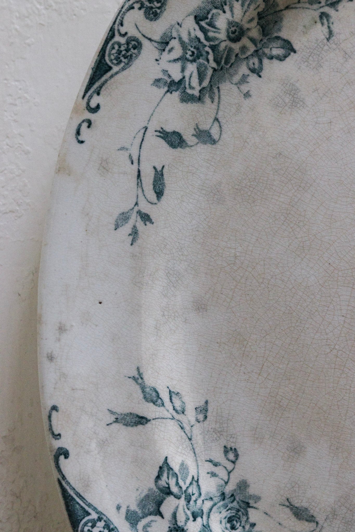 Antique English Transferware Platter with Flowers