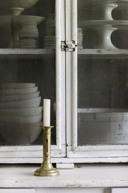 Vintage French Brass Candlestick Holder