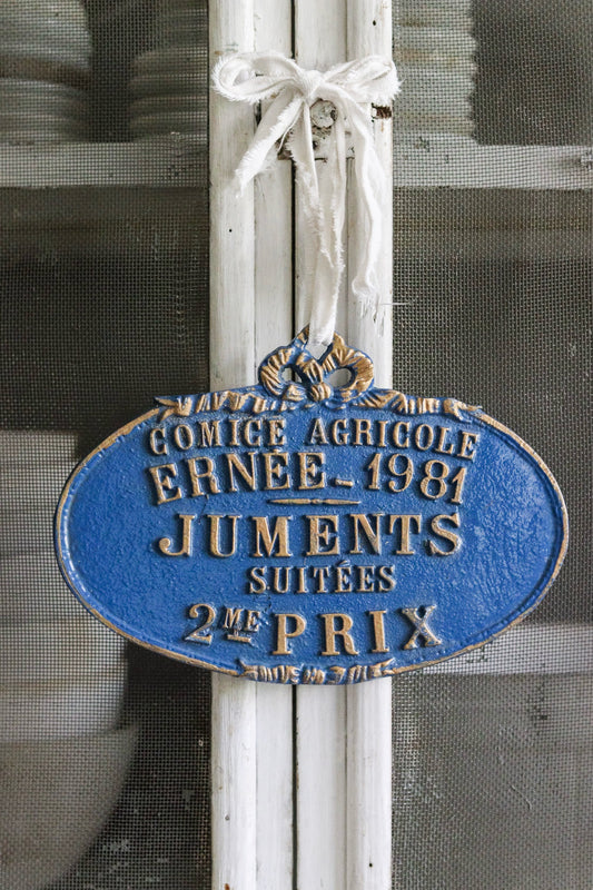 Vintage French Equestrian Plaque