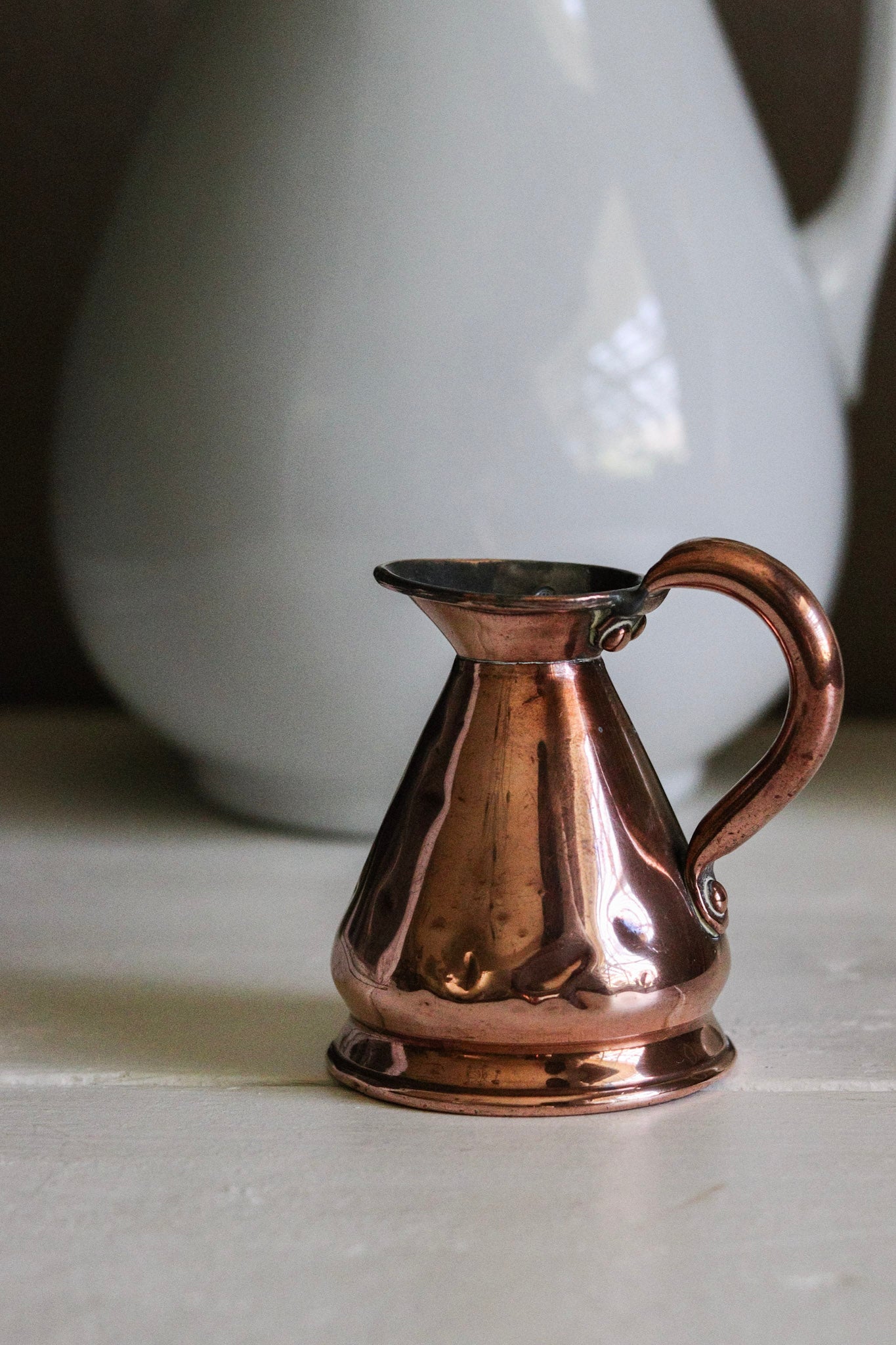 Antique English Copper Gill Measuring Jug