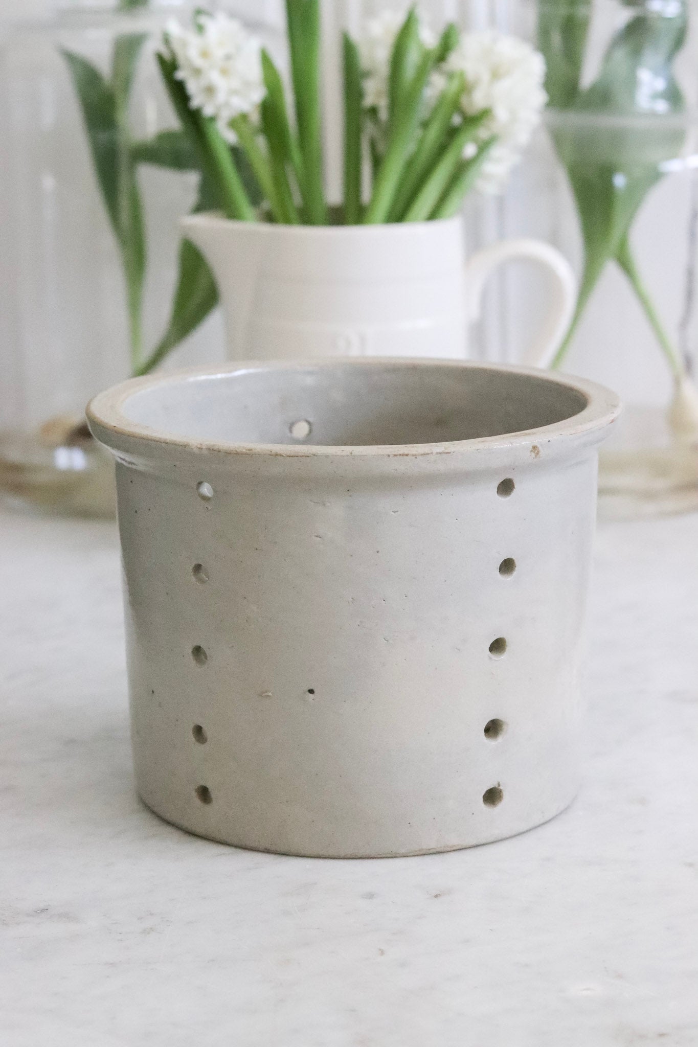 Extra Large Vintage Stoneware French Cheese Pot