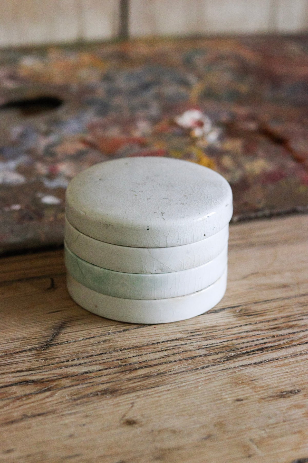 Vintage English Stacking Paint Palette Set