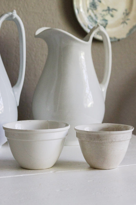 Petite Vintage English Pudding Bowls - Set of Two