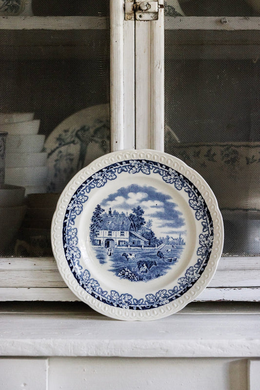 Vintage Dutch Transferware Plate - Dutch Farm