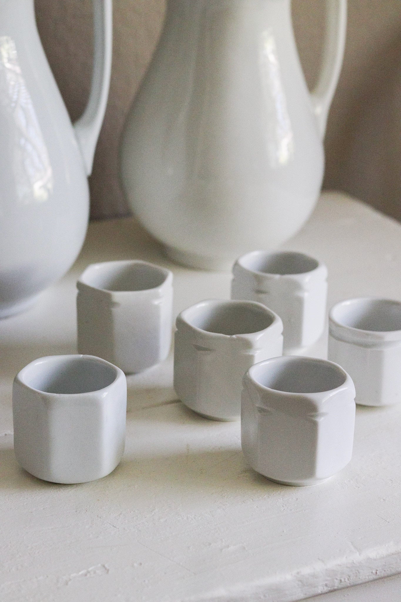 Vintage French Yogurt Cups - Set of Six (See Description)