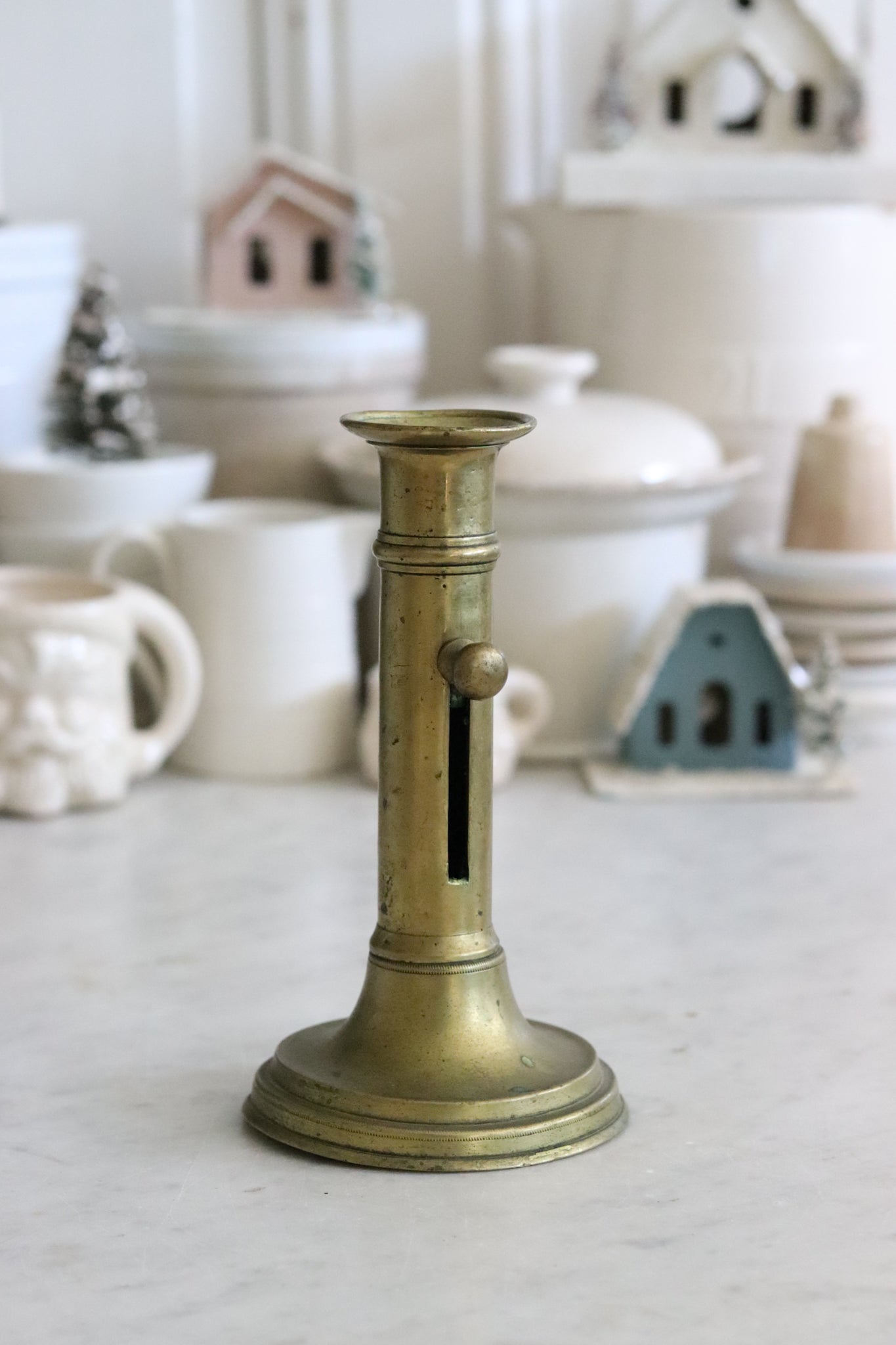 Vintage French Brass Candlestick Holder