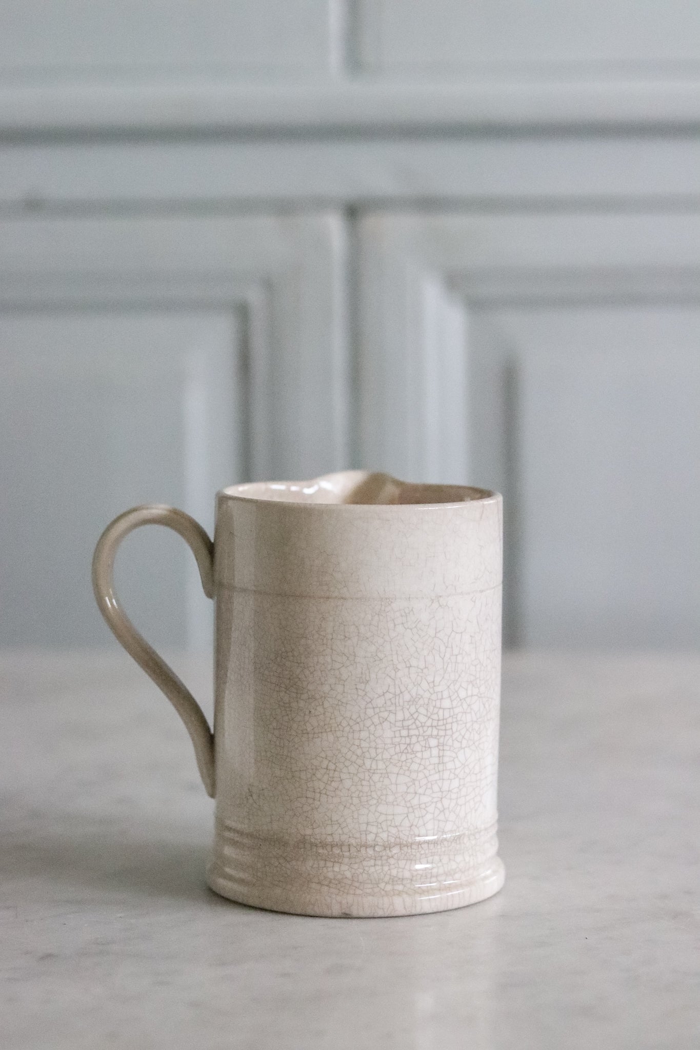 Vintage Ironstone Syrup Pitcher with Staining