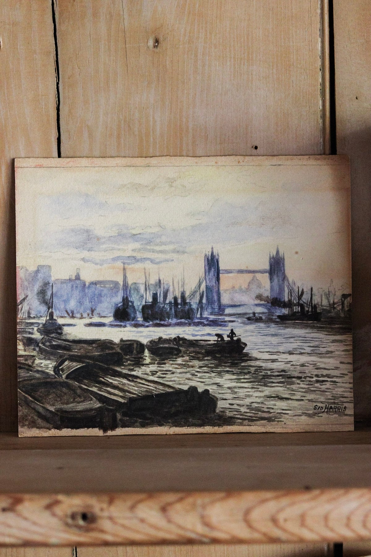 Tower Bridge at Dusk Watercolor Painting
